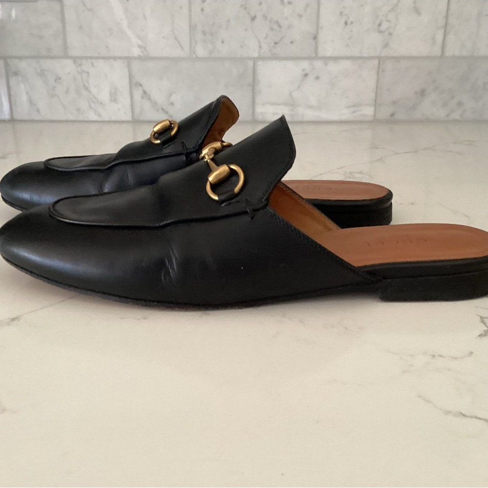 Gucci Princetown Leather Mules, Size 37.5 - Picture 10 of 13